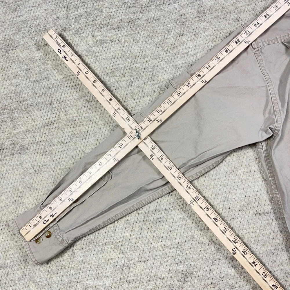 Cabelas Safari Shirt Men Large Tan Khaki Pockets Camp Hiking Guide - Picture 13 of 14